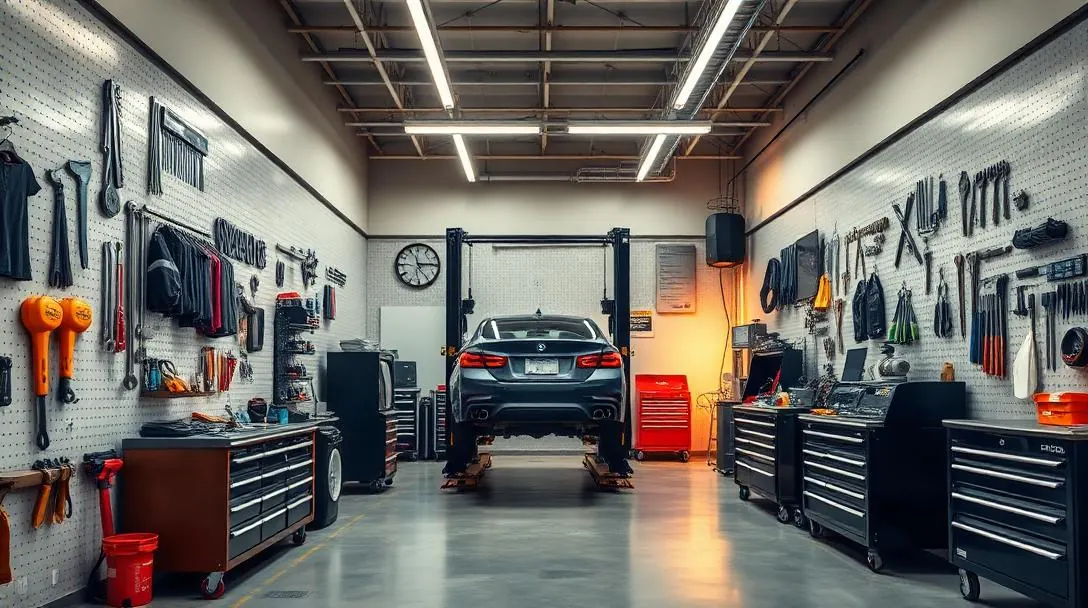 Inside J&B Auto Body Shop